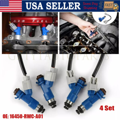 410cc FUEL INJECTOR w/Adapters Set 16450-RWC-A01 FOR RDX RSX TSX INTEGRA CIVIC