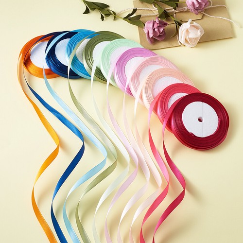 10rolls Satin Ribbon Roll Set for Gift Wrap Party Wedding Mixed Color 10mm - Picture 7 of 7