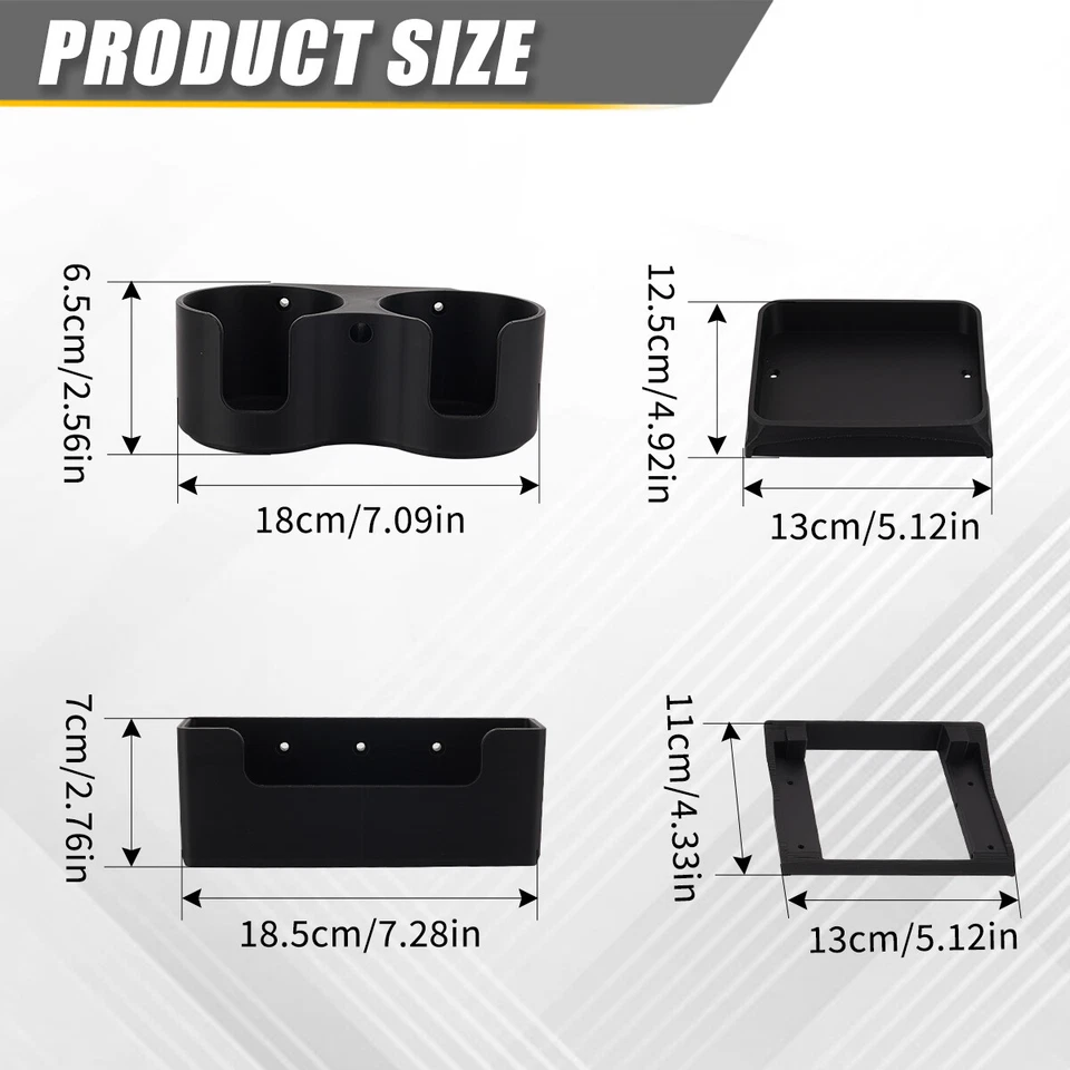 Portavasos negro plástico ABS consola central para Honda Civic 1992 1993 1994 1995 Foto 4 de 4