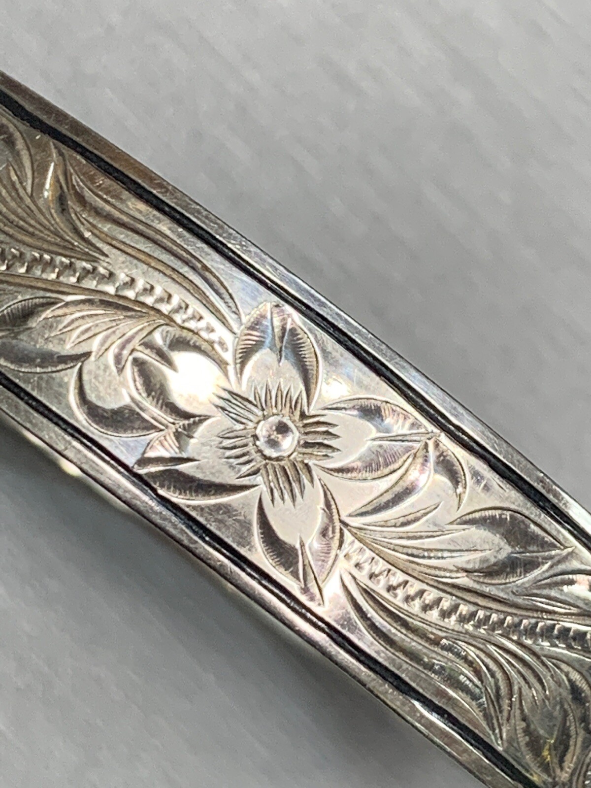 SOLID 925 Sterling Silver Hand Tooled Artist Sign… - image 4