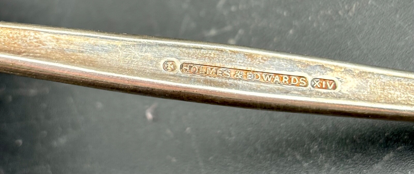 Holmes & Edwards Silver-plate Soup Ladle Large 9”  Engraved "AK"