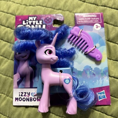My Little Pony Toys Izzy Moonbow Pony Friends, Purple Pony Doll with Comb