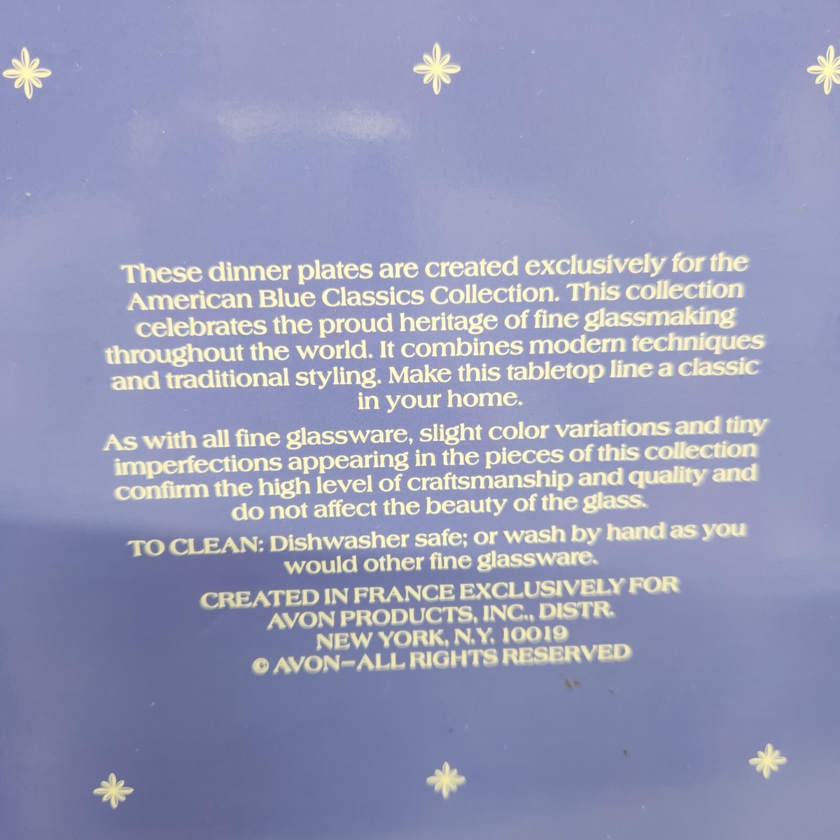 Vtg AVON AMERICAN BLUE CLASSICS COLLECTION SET OF 2 DINNER PLATES