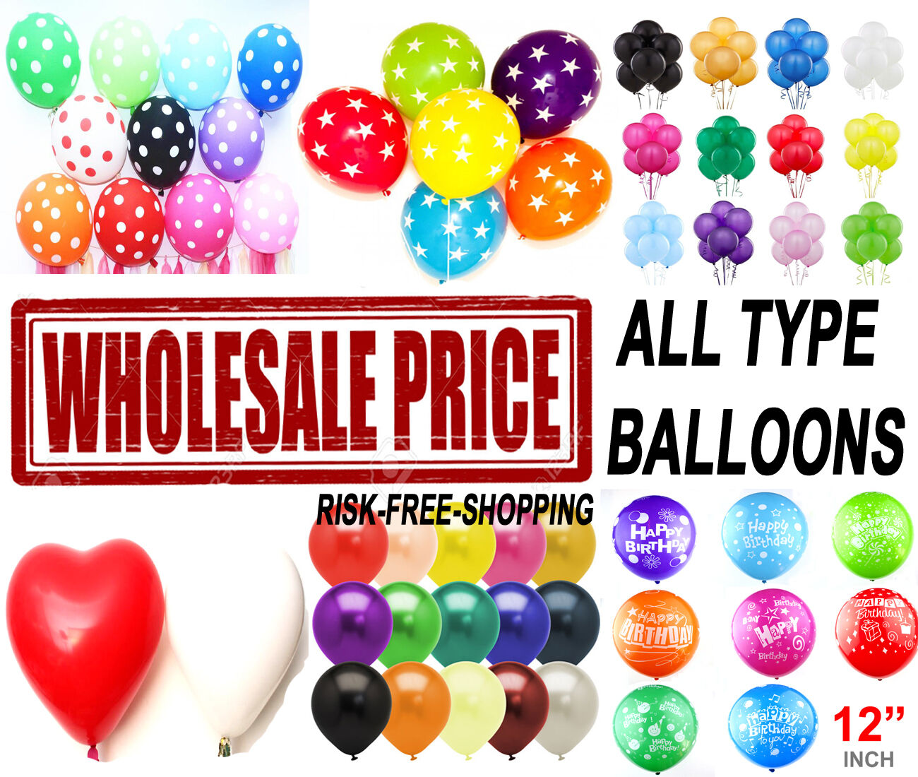 lied residentie tafel WHOLESALE BALLOONS 100-5000 Latex BULK PRICE JOBLOT Quality Any Occasion  BALLONS | eBay