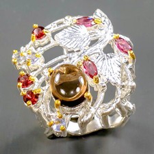 Natural Not Enhanced Smoky Quartz Ring 925 Sterling Silver Size 6 /B-R0491