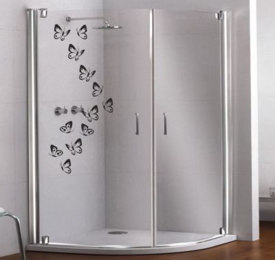 Glas Dekor Aufkleber Fenster Dusche Bad Tattoo Style 12x Schmetterling MINI 130