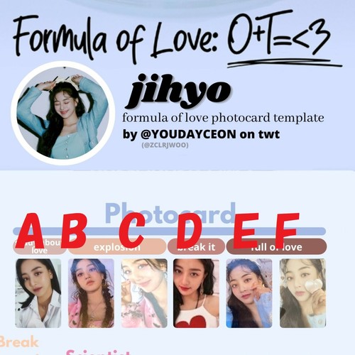 JIHYO DOS VECES - Fórmula del Amor: O + T = <<3 - Tarjeta fotográfica oficial 3er álbum - Imagen 2 de 14