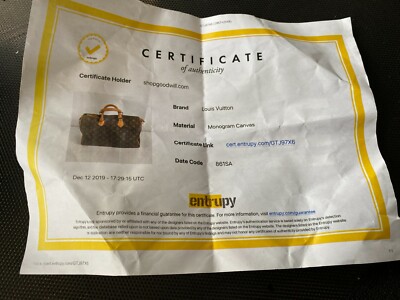 do louis vuitton bags come with a certificate