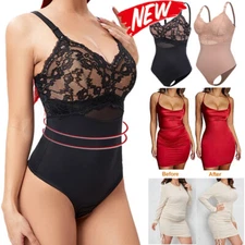 Fajas Women Tummy Control Shapewear Bodysuit Full Body Shaper Waist Trainer Top