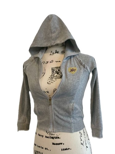 vtg juicy couture Los Angeles Kids Tracksuit Hoodie Velour Sz 6X Kawaii Grey - Picture 2 of 14