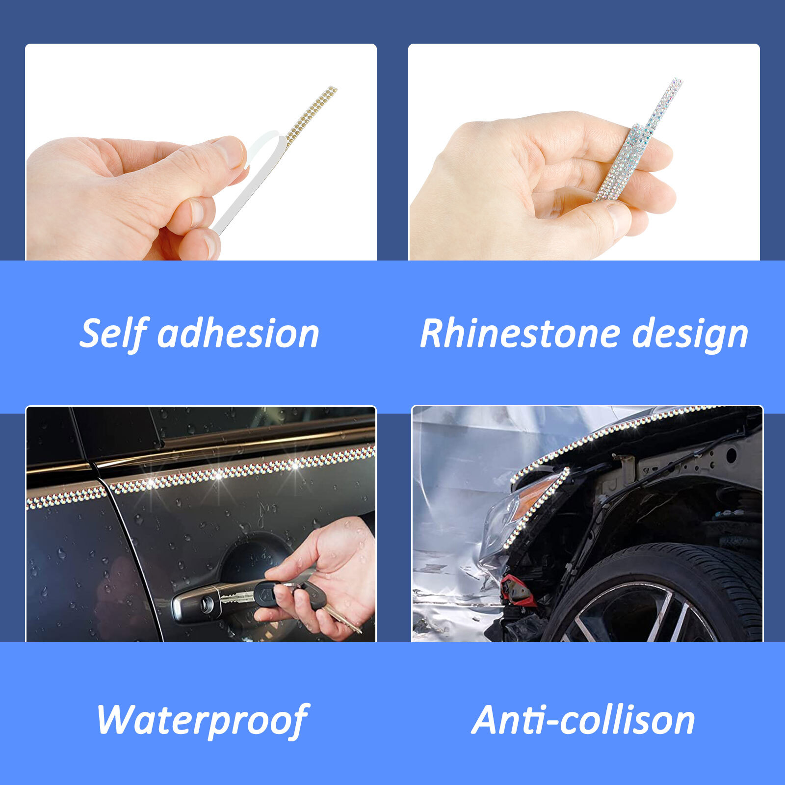 5 Rolls Bling Car Trim Self Adhesive Car Interior Trim Strips Flexible