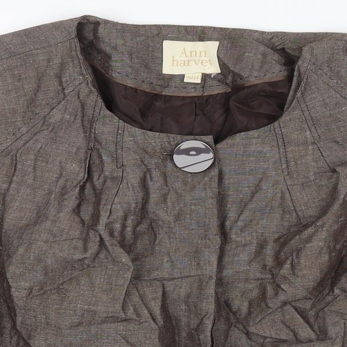 Ann Harvey Womens Brown Jacket Blazer Size 14 Button - Picture 3 of 10