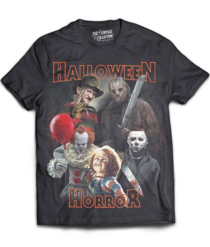 T-shirt Halloween Horror Tribute LIMITOWANA EDYCJA Chucky Michael Myers Jason IT - Zdjęcie 1 z 1