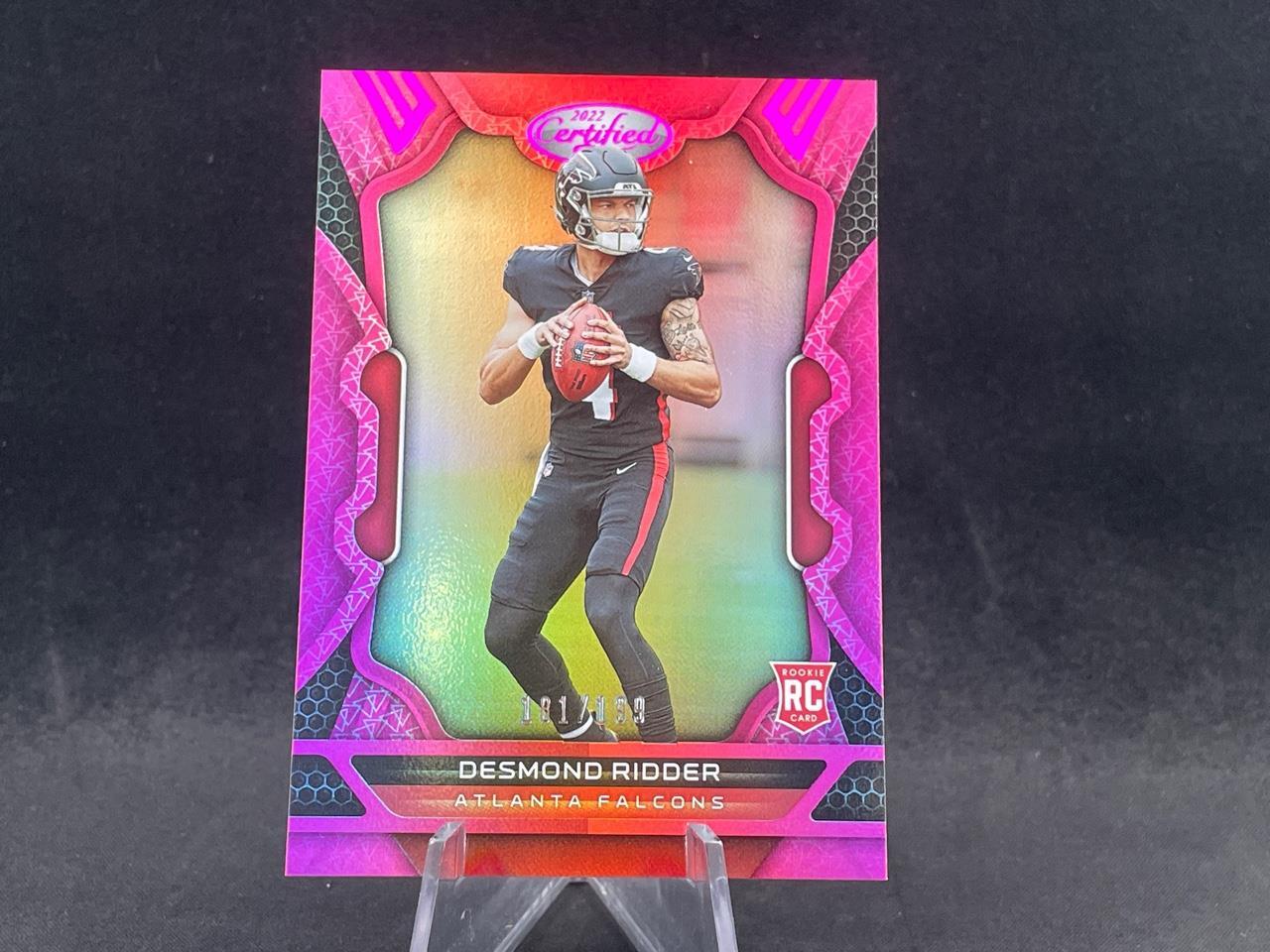 2022 PANINI CERTIFIED DESMOND RIDDER #105 ROOKIE MIRROR PINK 181/199 FALCONS RC