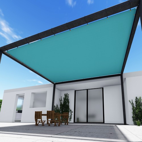 9' Sun Shade Sail Straight Edge Waterproof UV Garden Patio Yard Canopy Cover - Picture 28 of 49