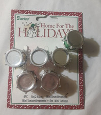2015 Home for the Holidays 6pc drum ornament christmas 7/8" tall drums multi col