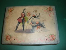 Made in England Edward Sharp & Sons Hinged Tin Lady & Man 8"x6"x1.5"