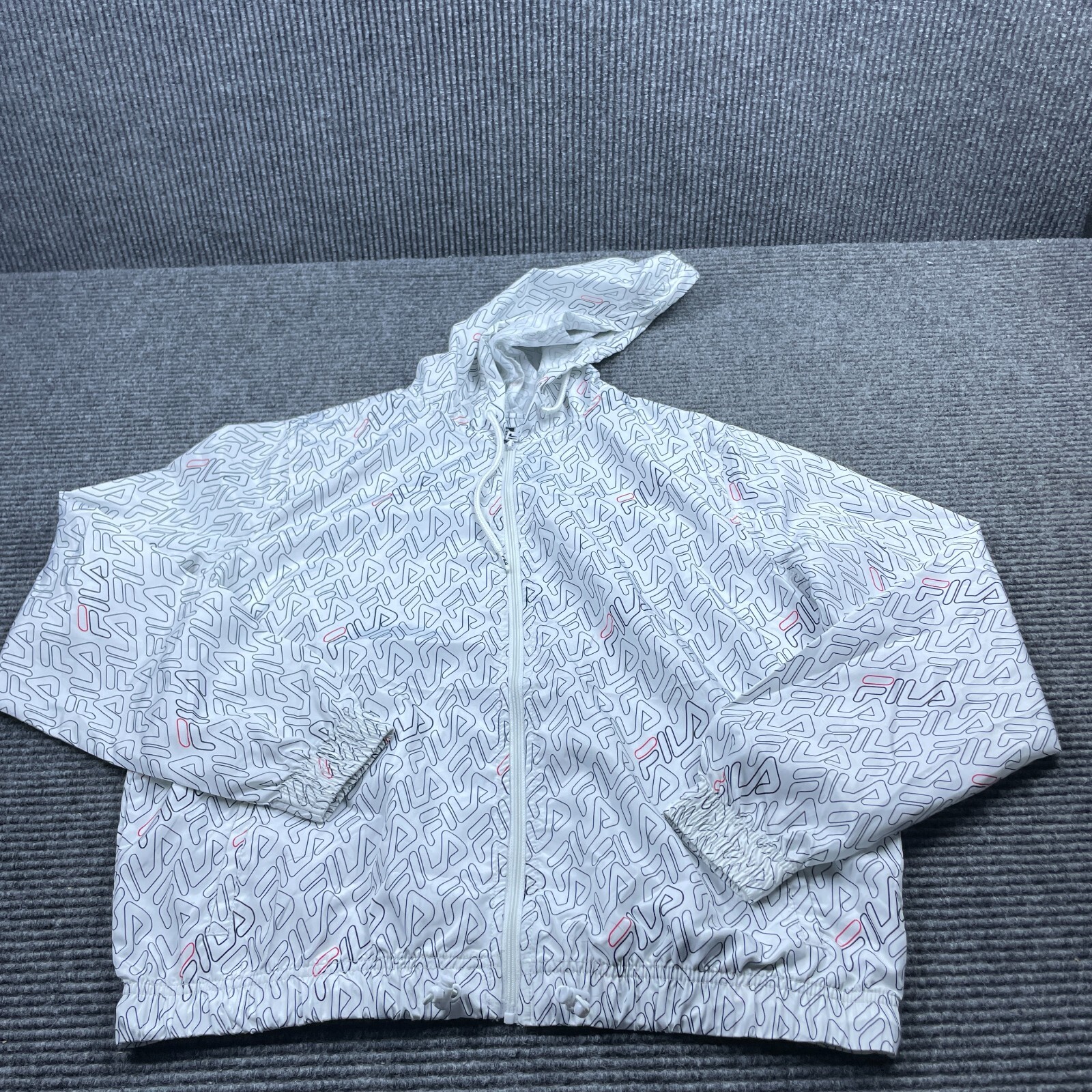 FILA giacca full zip atletica pista donna taglia S bianca nera leggera