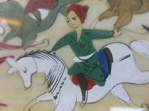 JOLI MOTIF CHEVAUX PERSAN DESSIN GOUACHE OU PEINTURE A L'EAU - Picture 5 of 8