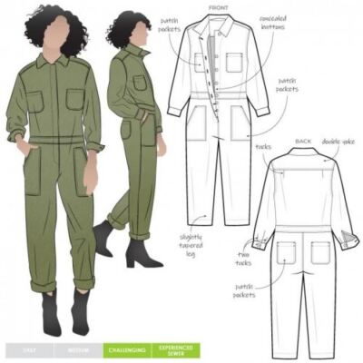 Style Arc Schnittmuster Melrose Boilersuit Größen 18-30