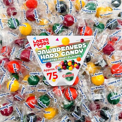 Jawbreakers Mini Hard Candy Fruit Flavored Assortment (Approx. 75 Count)