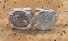 Treasure Coin Authentic Ancient Greek Alexander the Great Cufflinks 336-323 BC