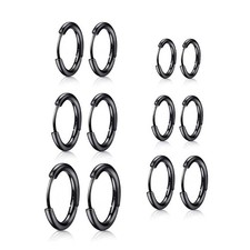 18g 316L Surgical Steel Hinged Hoop Sleeper Circle Earrings Nose Ring Women Men