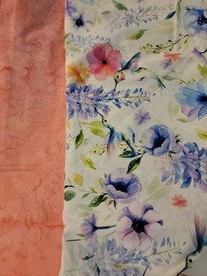 Cotton fabric When in Wisteria S4812 Hoffman  Print 3 yds & pink batique 2 yds