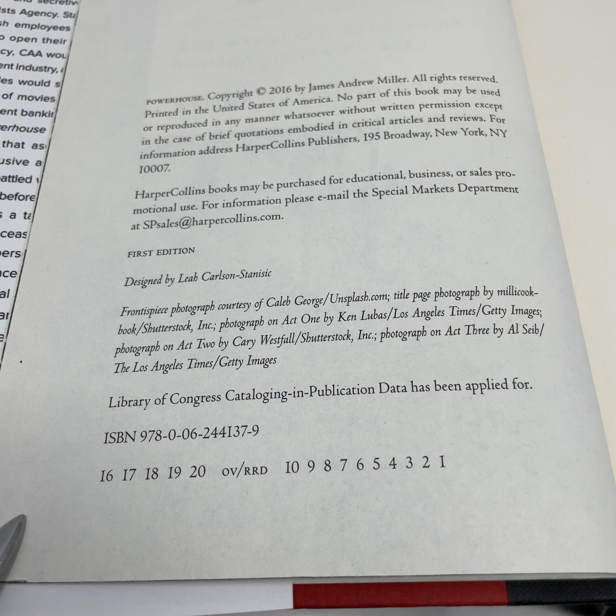 Power House CAA  by James Andrew Miller HC First Edition  Like New 2016