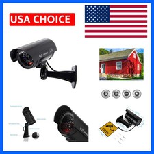 Dummy Security Camera, Fake CCTV Surveillance System with Realistic Red Flash...