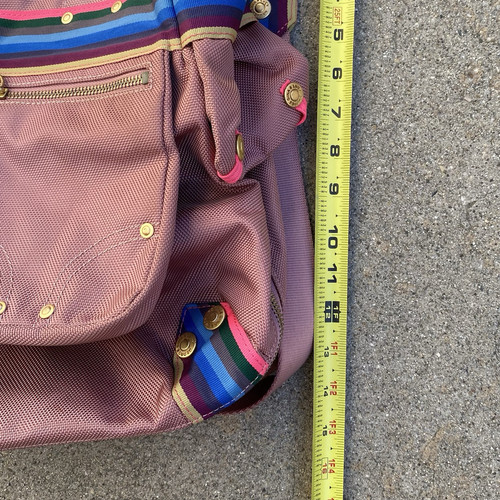 George Gina & Lucy Y2K Bag Expandable Pink Rainbow Stripe Double Strap GGL RARE - Picture 17 of 17