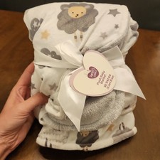 Parents Choice Walmart Grey White Lamb Sheep Clouds Stars Plush Baby Blanket NEW
