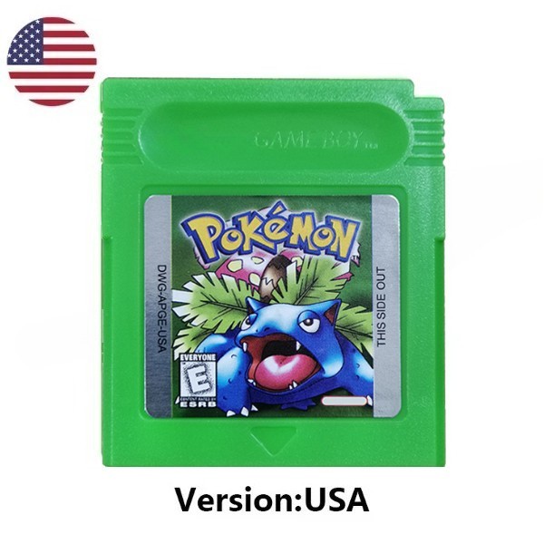Pokemon GBC 16-Bit Game Cartridge Red Blue Green Gold Silver Crystal
