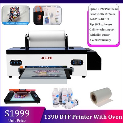 DTF A3 Printer Direct to Film Tshirt Flatbed Heat Transfer Rip Oven INK Film US