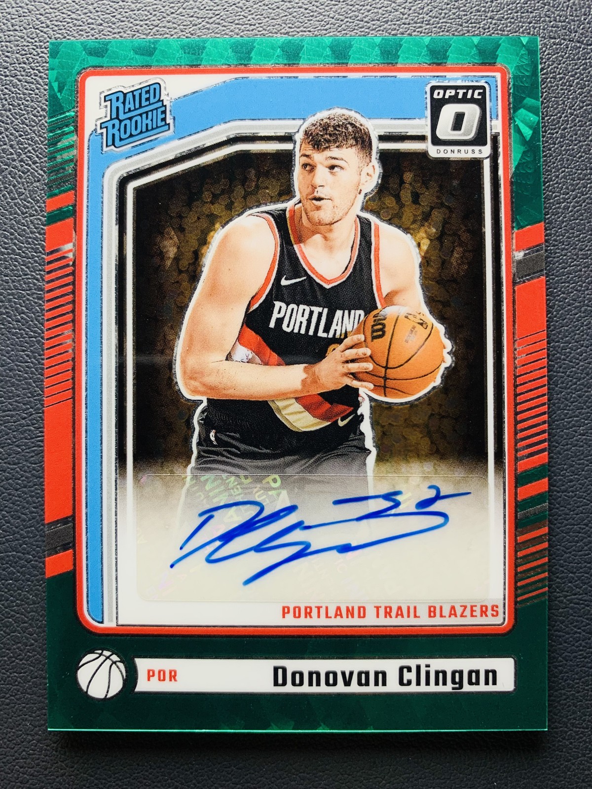 2024-25 Donruss Optic Donovan Clingan #304 RC Rookie Green FOTL Prizm Auto 4/7