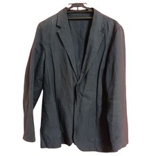 MARGARET HOWELL Navy Single Breasted Jacket M Cotton Linen Blend F/S