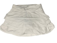 Athleta Girls White Elastic Waist Pull-On Activewear Swing Skort Size XS 6 FS