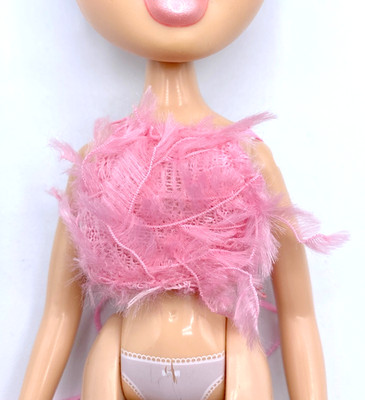 BRATZ DOLL LOT MGA CLOTHING CULT GAIA CLOE PINK FEATHER TANK TOP SHIRT