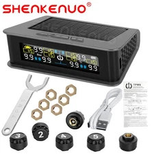 RV Tire Pressure Monitoring System Real Time Solar Trailer TPMS + 6 Sensors US
