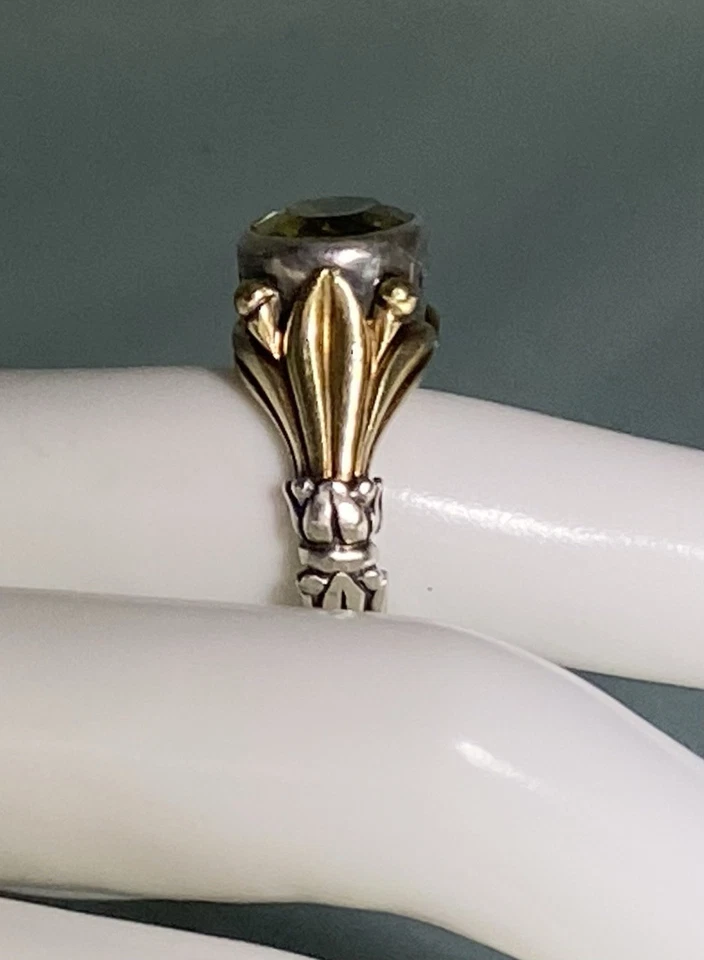 Anillo de cóctel Lagos de plata de ley y oro amarillo de 18 quilates limón citrino Foto 3 de 4