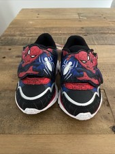 Marvel Spider Man Kids Black White Red Shoes size 7 Light Up New