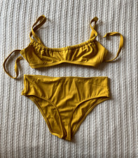 Araks Yash Bikini Top and Ezra Hipster Bikini Bottoms Yarrow Yellow Small Medium