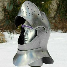 Custom SCA HNB 18 Gauge Steel Medieval Tournament Bascinet Helmet