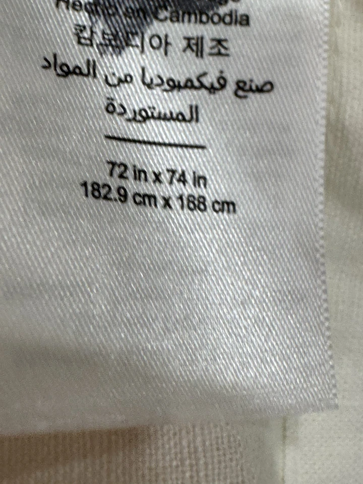 Cortina de ducha West Elm European lino algodón marfil 72 x 74 Foto 3 de 4