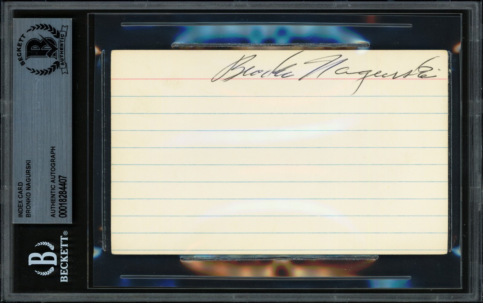 Bronko Nagurski Autographed 3x5 Index Card Chicago Bears Beckett BAS #18284407