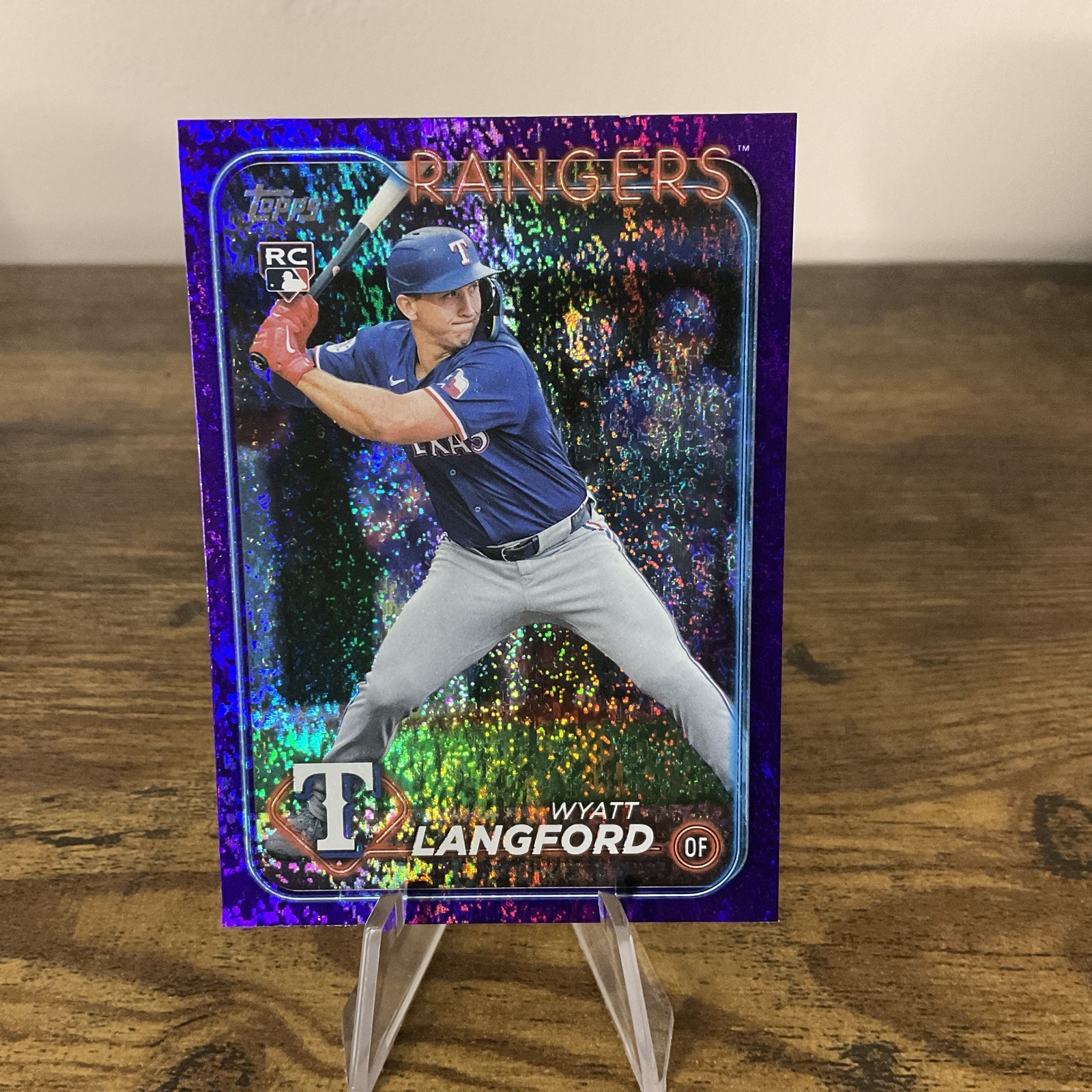 2024 Topps Update #US151 Wyatt Langford Purple Holofoil /799 Texas Rangers
