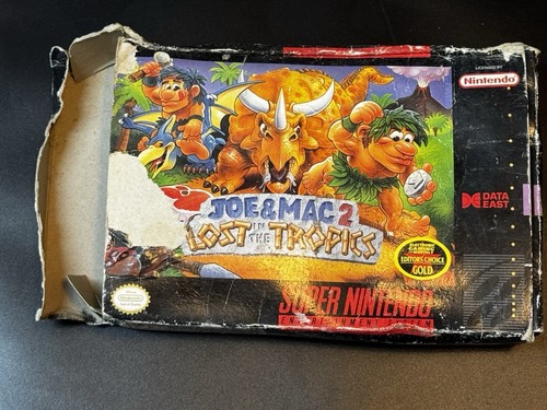 snes Joe & Mac 2 Lost In Tropics, Box and white insert only - Picture 2 of 9