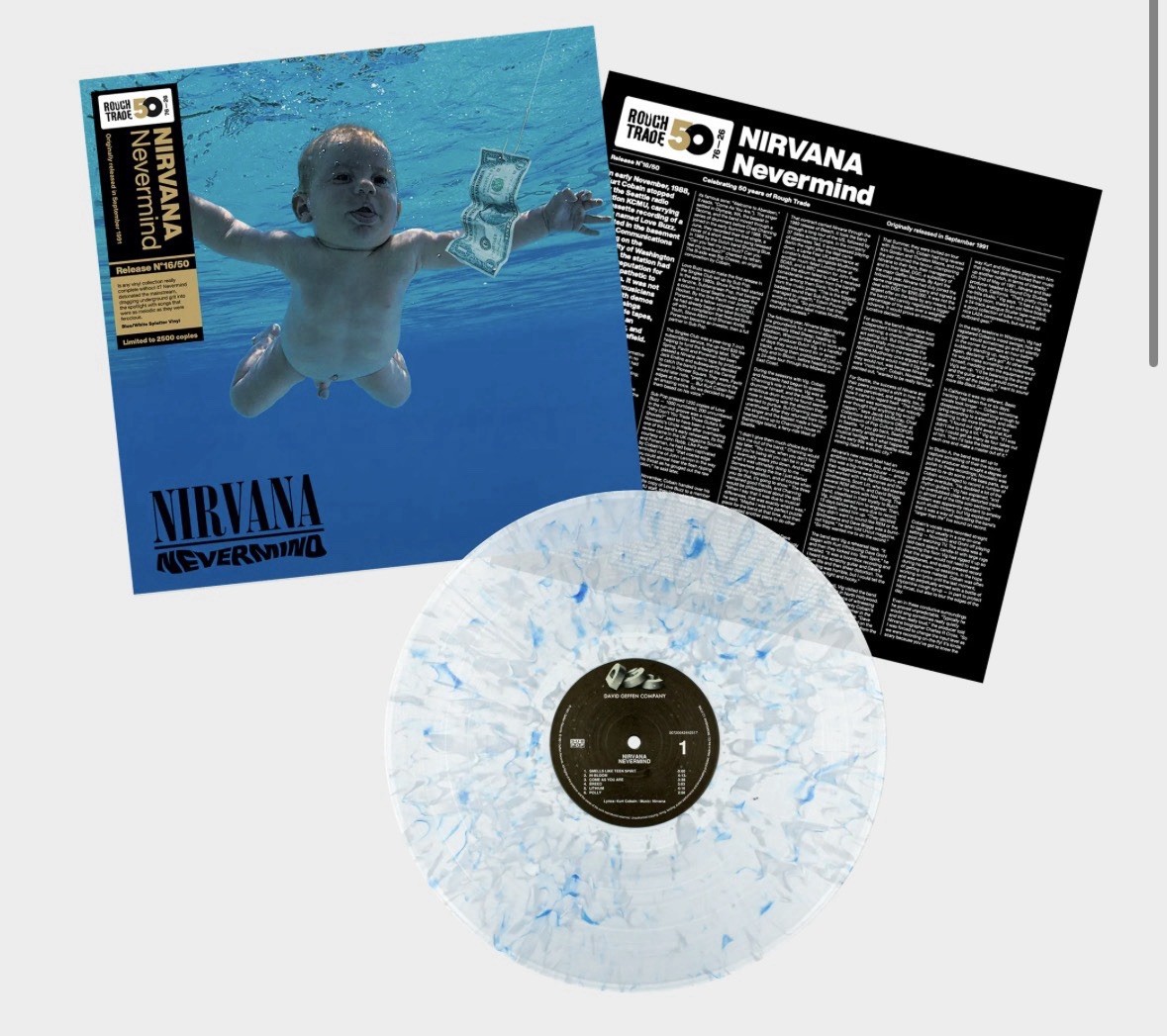 NIRVANA NEVERMIND 特別限定版 Nirvana - Nevermind Limited Edition Blue & White Splatter Vinyl LP