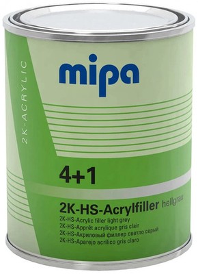 Mipa acrylic filler 4 + 1 HS 4 + 1 acrylic filter HS 1l light grey