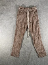 Free People Slouchy Utility Linen Striped Pants Boho Casual Drawstring Waist 4